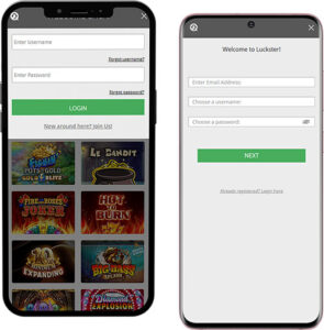 Luckster Mobile App Login and Registration