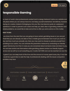 National Casino Mobile App Responsible Gaming