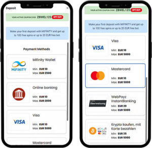 ZodiacBet Mobile App Payment Methods