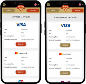 Avalon78 Mobile App Payment Methods