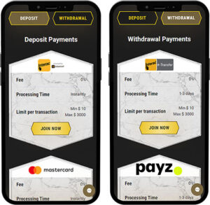 Casinoly Mobile App Payment Methods