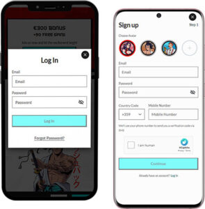 Manga Mobile App Login and Registration