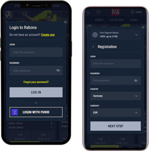 Rabona Mobile App Login and Registration