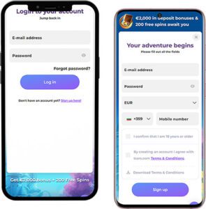 Tsars Mobile App Login and Registration