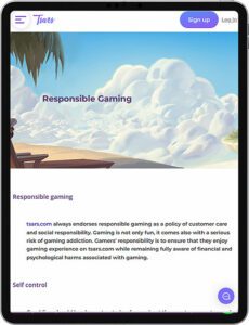 Tsars Mobile App Responsible Gaming