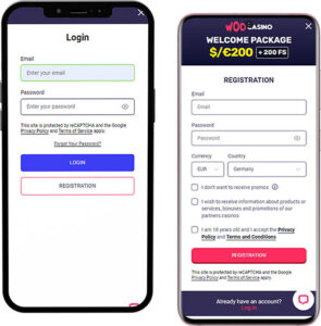 Woo Casino Mobile App Login and Registration