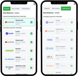 BoaBoa Mobile App Payment Methods