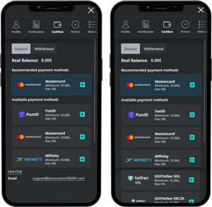 Buran Mobile App Payment Methods