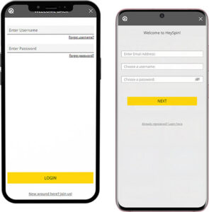 HeySpin Mobile App Login and Registration