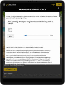 HeySpin Mobile App Responsible Gaming