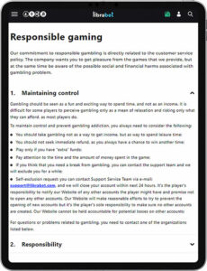 Librabet Mobile App Responsible Gaming