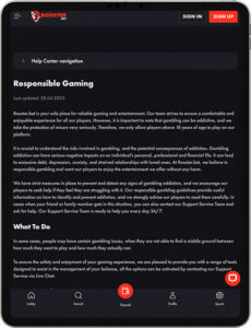 Rooster Bet Mobile App Responsible Gaming