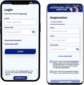 Sportaza Mobile App Login and Registration