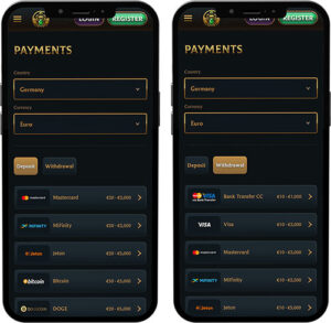 Talismania Mobile App Payment Methods