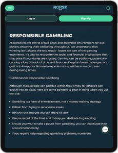 NorseWin Mobile App Responsible Gambling