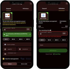 Romancasino Mobile App Payment Methods