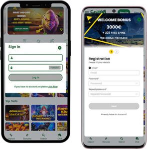 Savanna Wins Mobile App Login and Registration