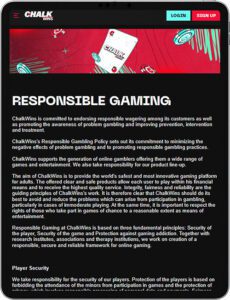 Chalk Wins Mobile App Responsible Gaming