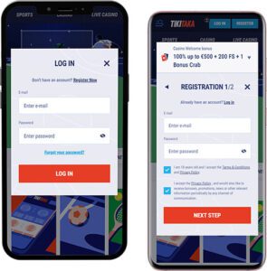 TikiTaka Mobile App Login and Registration