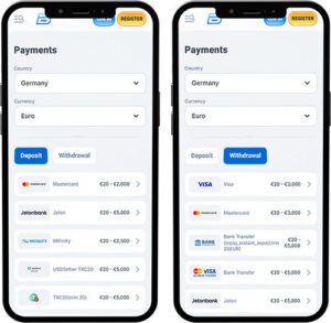 Beteum Mobile App Payment Methods