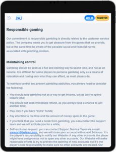 Beteum Mobile App Responsible Gaming