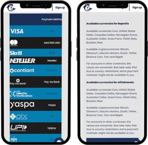 Casino Orca Mobile App Payment Methods