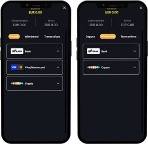 Instant Casino Mobile App Payment Methods