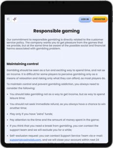 CasinoLab Mobile App Responsible Gaming