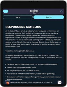 RockstarWIN Mobile App Responsible Gaming