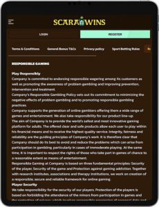 Scarawins Mobile App Verantwortungsbewusstes Spielen