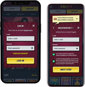 AllySpin Mobile App Anmeldung und Registrierung