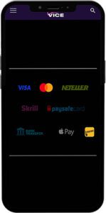 Casino Vice Mobile App Payment Methods