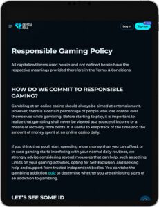 CrystalRoll Mobile App Responsible Gaming
