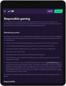 NaoBet Mobile App Responsible Gaming