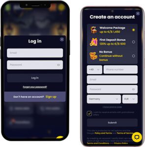 SlotsGem Mobile App Anmeldung und Registrierung