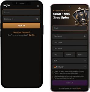 CrownGold Mobile App Login and Registration