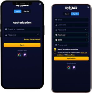 RioAce Mobile App Login and Registration