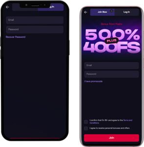 Connexion et inscription à l'application mobile Ybets