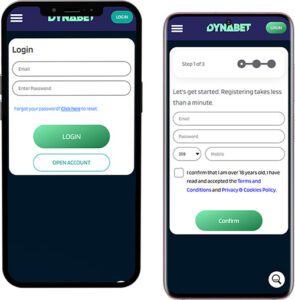 Dynabet Mobile App Login and Registration