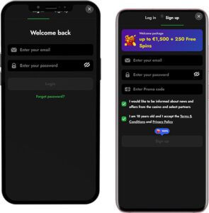 Oscarspin Mobile App Anmeldung und Registrierung