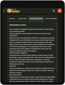 Bets Bunny Mobile App Jeu responsable