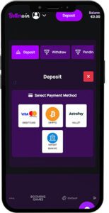 BetterWin Mobile App Payment Methods