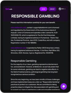 BetterWin Mobile App Responsible Gaming
