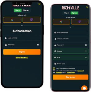 Richville Mobile App Login and Registration