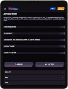 Winrolla Mobile App Responsible Gaming