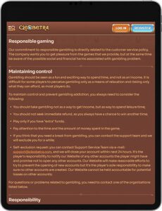 Cleobetra Mobile App Responsible Gaming
