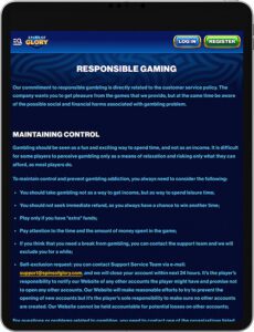 Spins of Glory Mobile App Responsible Gaming