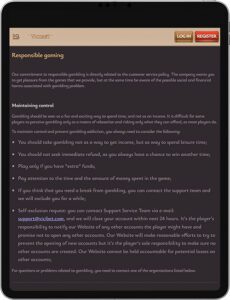 ViciBet Mobile App Responsible Gaming