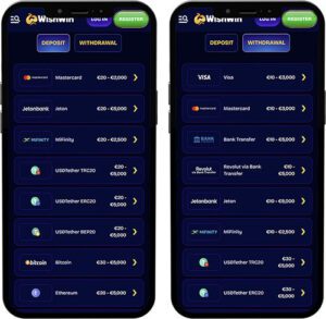 WishWin Mobile App Payment Methods
