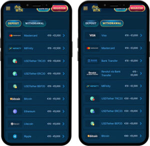 AquaWin Mobile App Payment Methods